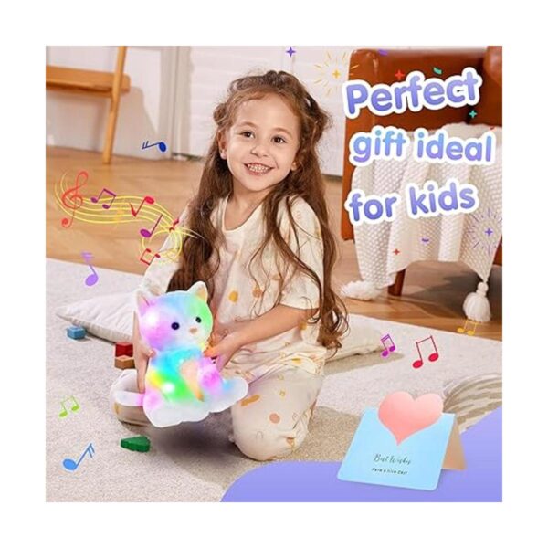 Houwsbaby Juguete de peluche musical LED para gatito con_5
