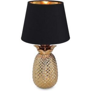 Navaris Lámpara de mesa de piña dorada Mini lámpara de_1