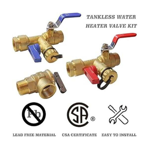 Hourleey Kit de válvula de servicio de calentador de agua