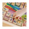 Melissa Doug Juego de sellos de madera de lujo y