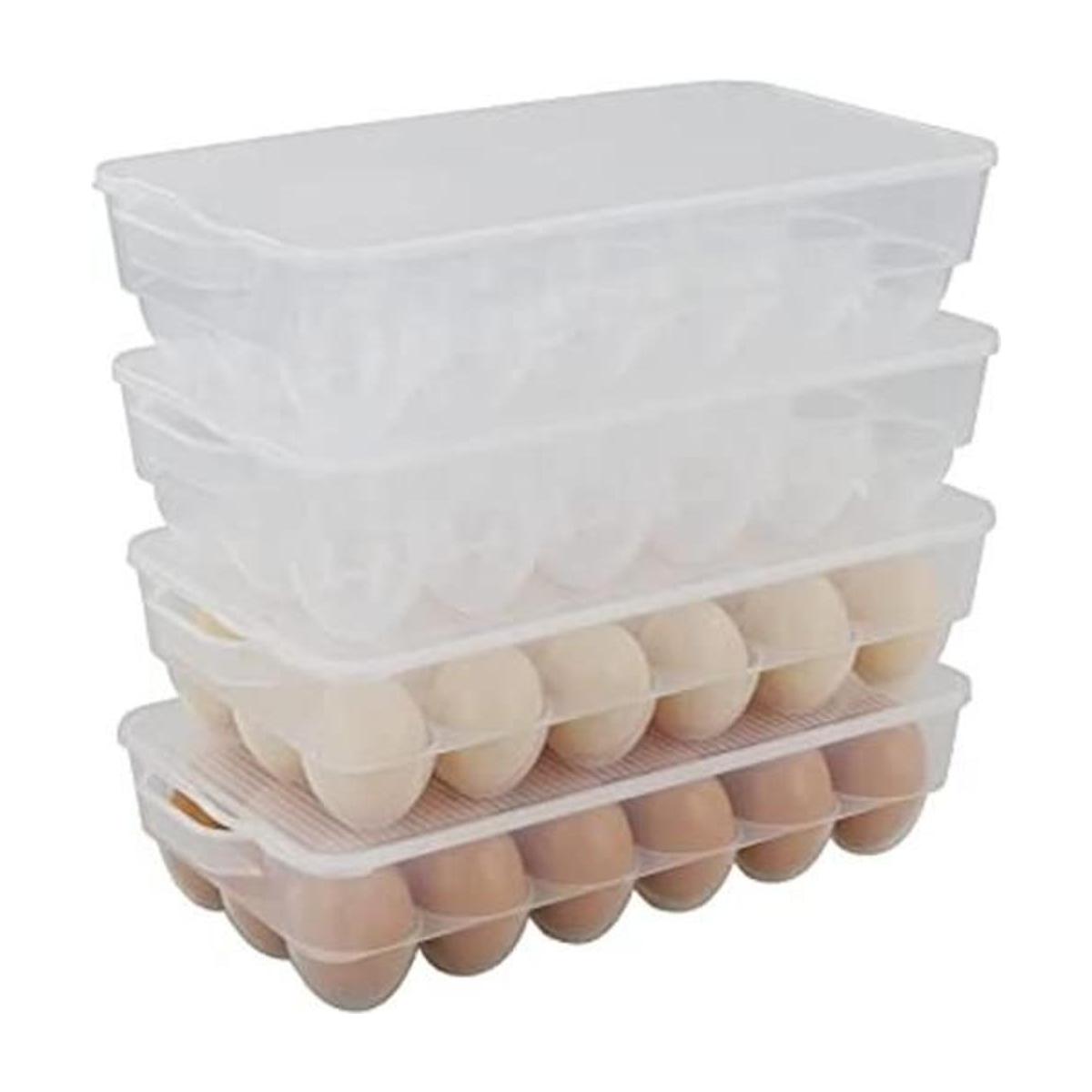 Begale Juego de 2 hueveras de plástico transparente