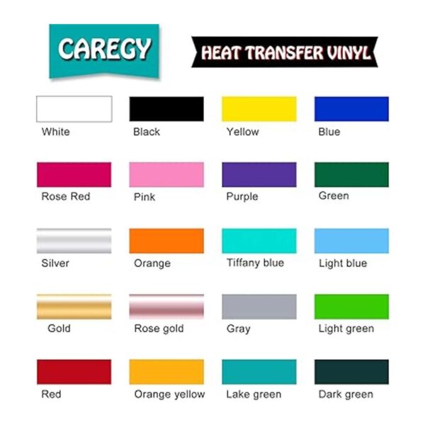CAREGY Vinilo de transferencia de calor HTV para camisetas