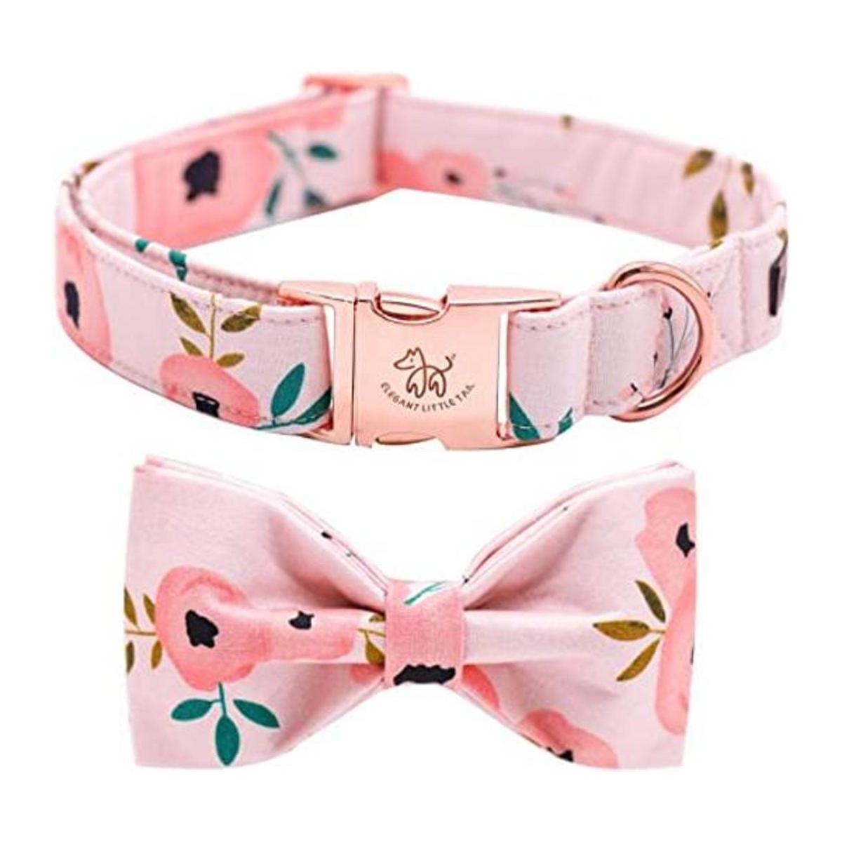 Elegante collar para perro con moño cómodo moño para