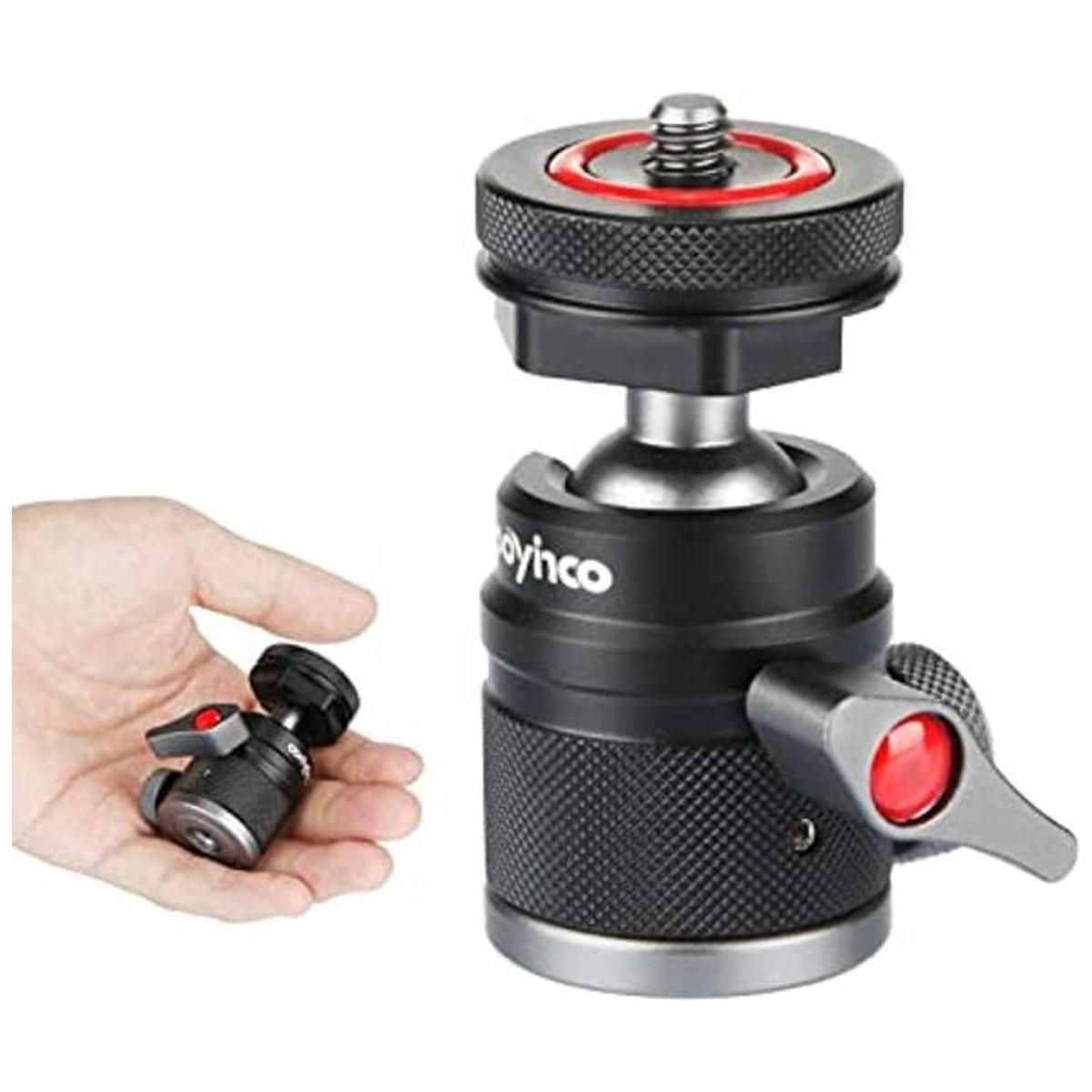 Mini cabezal de bola con adaptador de montaje en zapata de