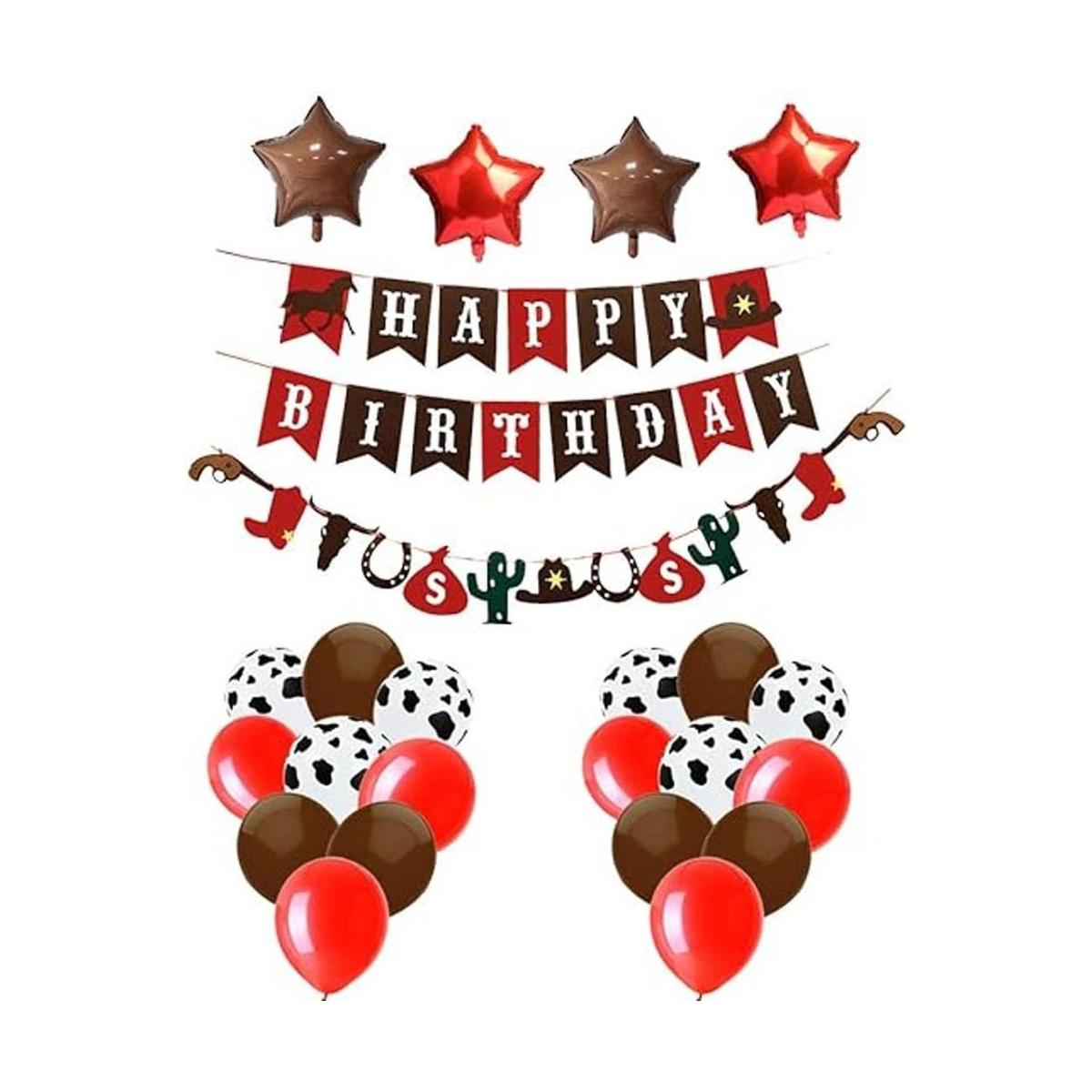 Decoraciones de fiesta de vaquero para niños 1 banner de