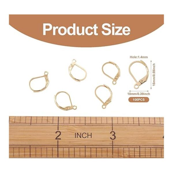 Craftdady 100 ganchos dorados para aretes franceses de_3