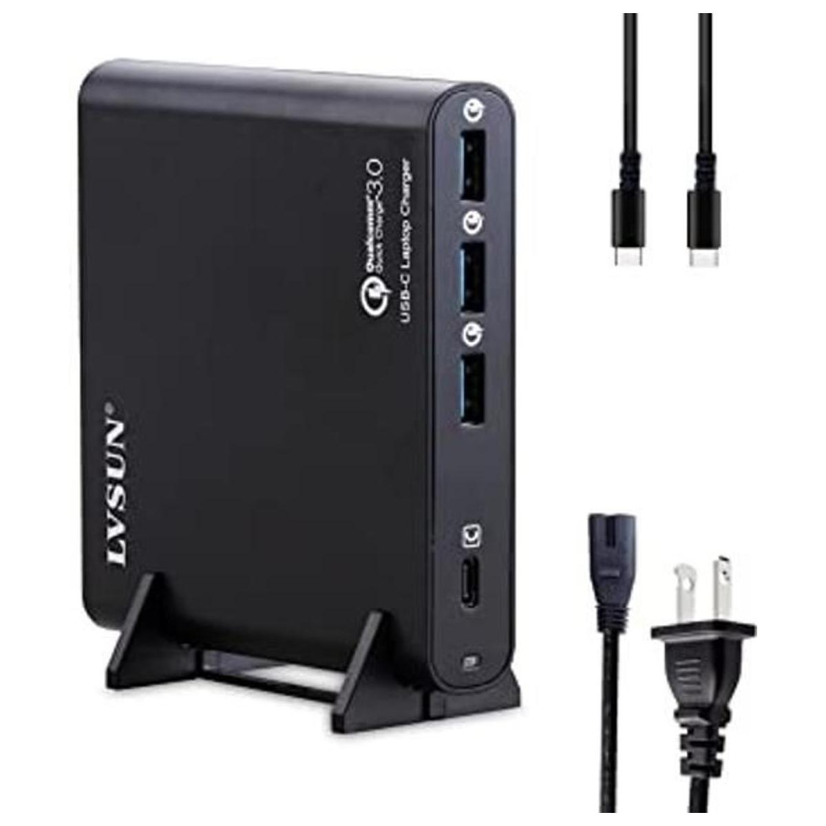 LVSUN Cargador USB C de 87 W estación de carga tipo C 4