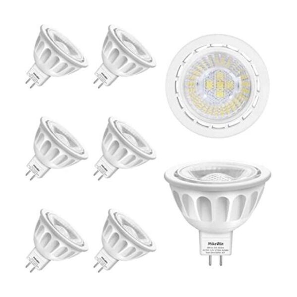 Mikewin Paquete de 6 bombillas LED MR16 5 W 12 V base_1