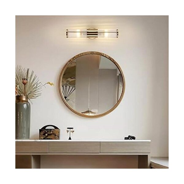 ECOBRT Lámpara de pared de vidrio de latón antiguo para