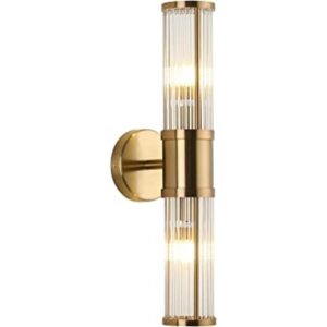 ECOBRT Lámpara de pared de vidrio de latón antiguo para