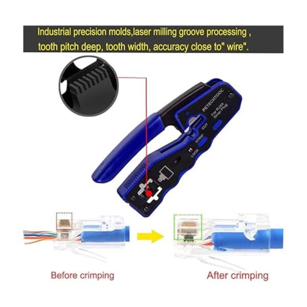 Herramienta de crimpado RJ45 para conectores de paso Cat6_4