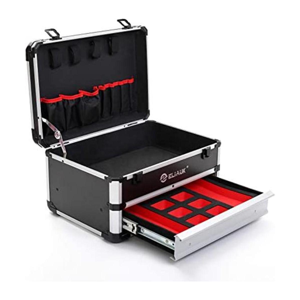 ELIAUK Caja de herramientas portátil de aluminio con