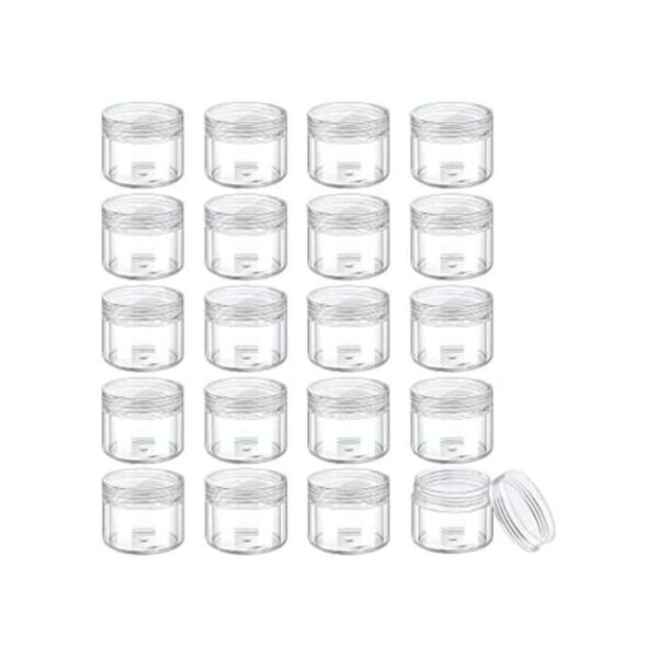 Juego de 20 tarros redondos de plástico con tapa para_1