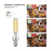 Bombillas LED E12 regulables 6 W equivalentes a 60 W_3
