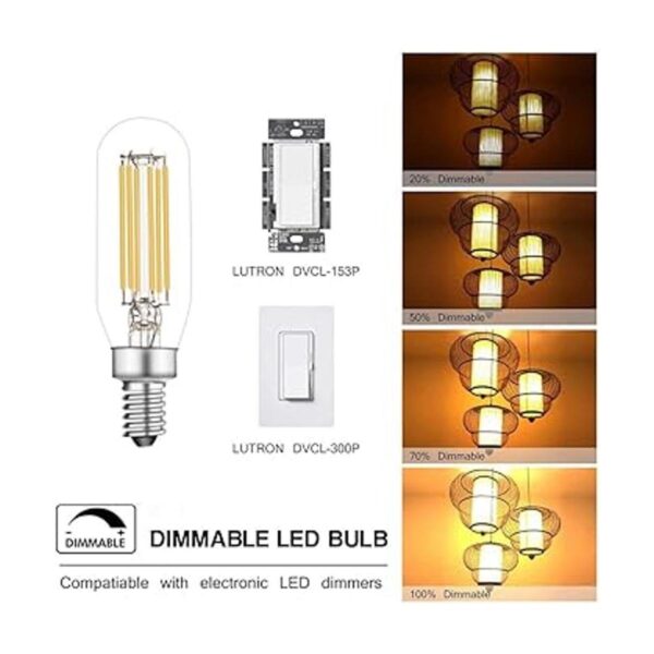 Bombillas LED E12 regulables 6 W equivalentes a 60 W_4