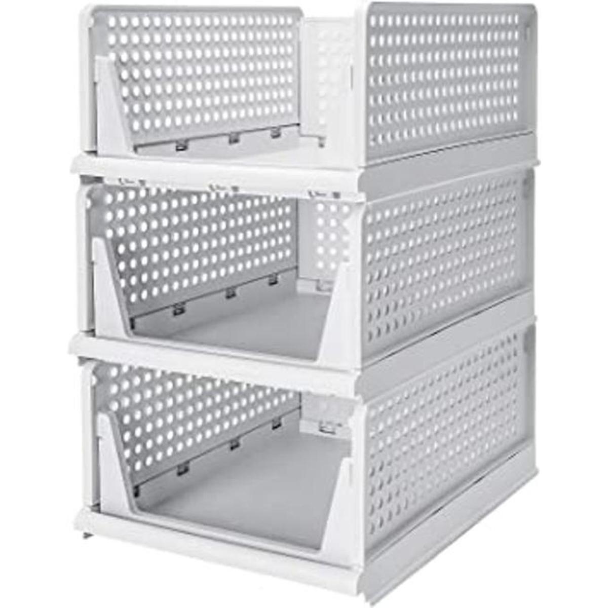 Homde Organizador de armario apilable paquete de 3