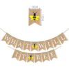 Guirnalda de arpillera con diseño de abeja con texto en_4