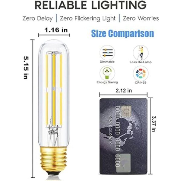 LEOOLS Bombillas de tubo LED bombilla tubular regulable