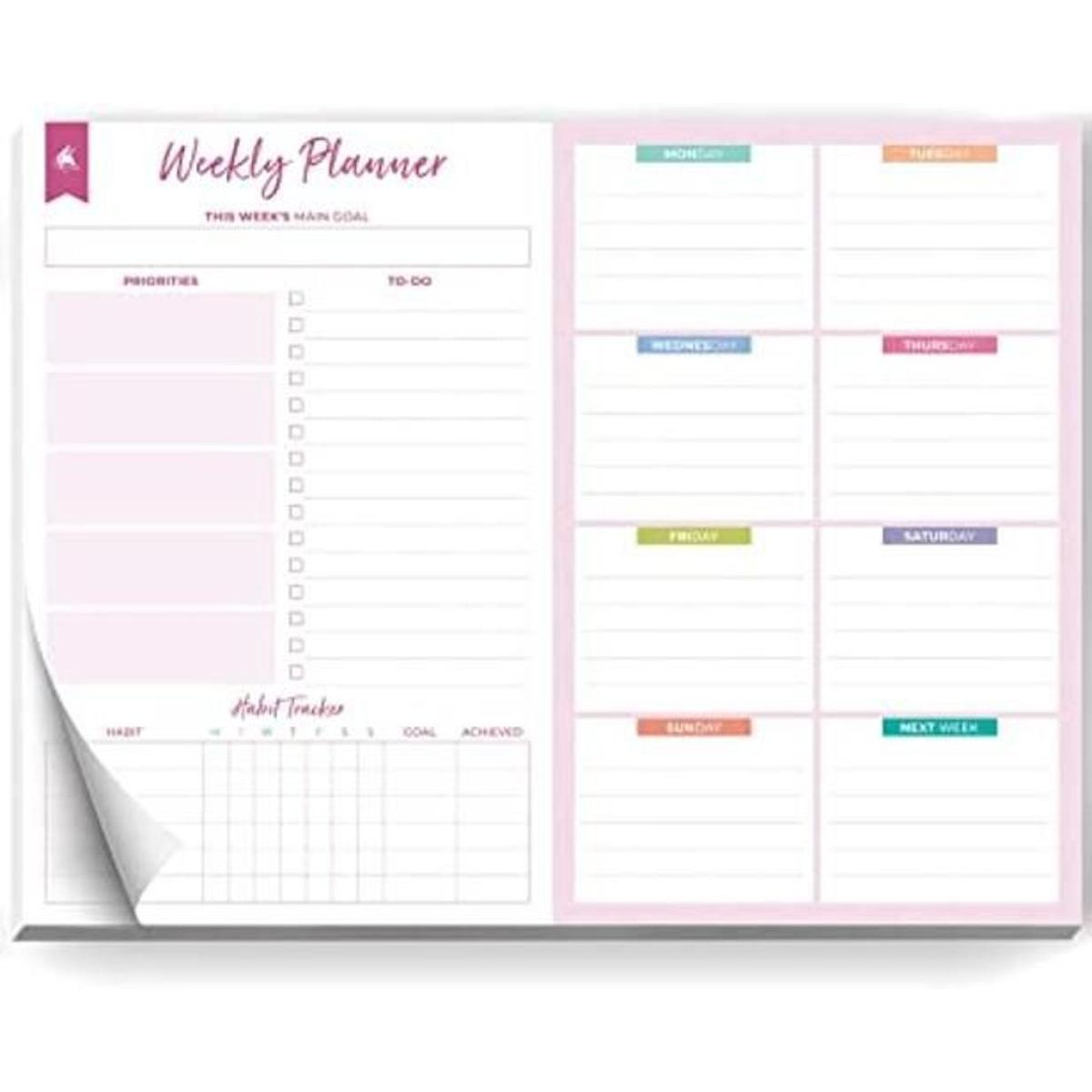Clever Fox Agenda semanal de escritorio Bloc de notas