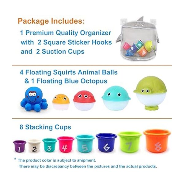 MoraBaby Juguetes apilables para el baño de bebé con bolsa_2