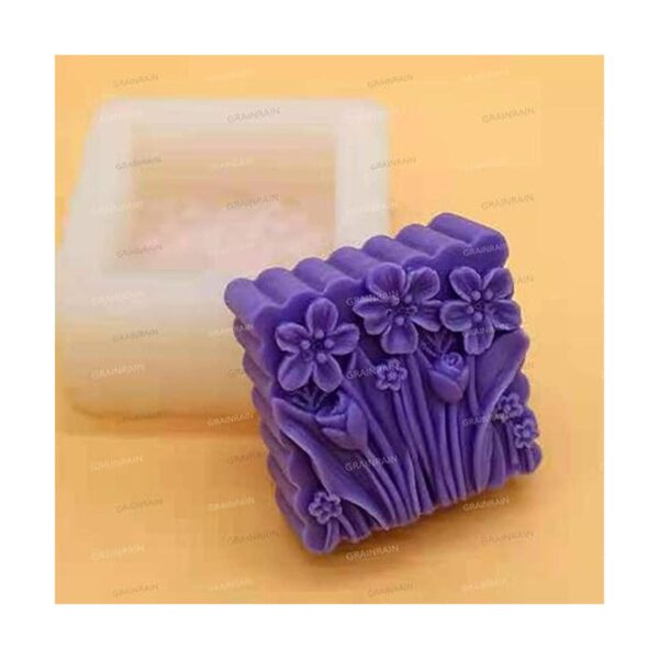 Moldes de jabón de silicona de flores para hacer jabón_3