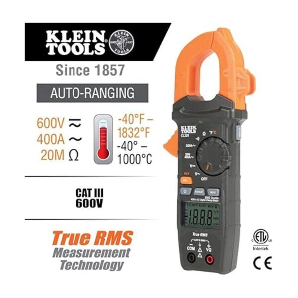 Klein Tools CL220 Medidor de abrazadera digital rango_2