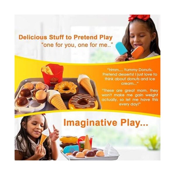 FUNERICA Juego de alimentos de juguete para helados y_3