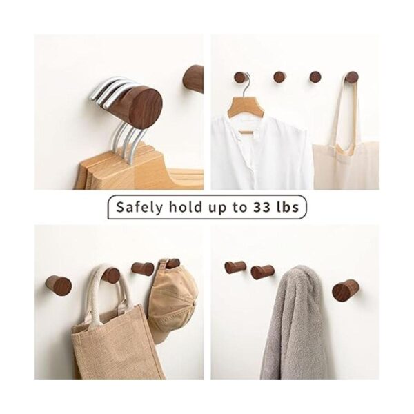 NAUMOO Ganchos de pared de madera natural paquete de 4_4