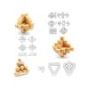 Qiandier Rompecabezas de madera 3D 5pcs con 8pcs Metal_2
