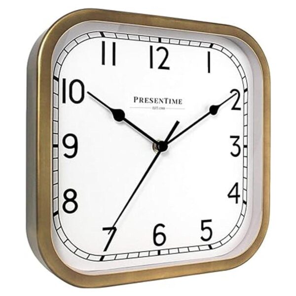 PresenTime Co Reloj cuadrado vintage de 10 pulgadas