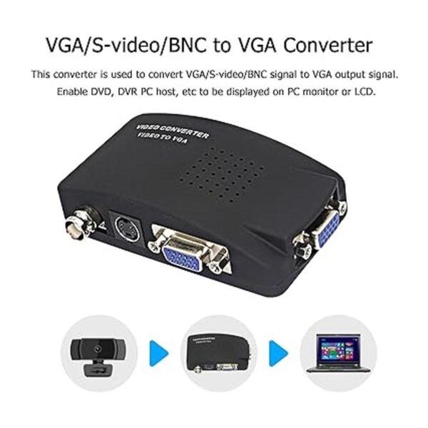 BNC a VGA S Video VGA a VGA Convertidor de CCTV Cámara PC_4