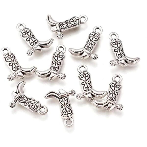 Craftdady 100 colgantes de plata antigua para botas de_1