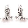 Craftdady 100 colgantes de plata antigua para botas de_2