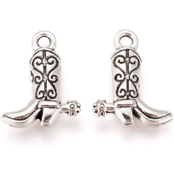 Craftdady 100 colgantes de plata antigua para botas de_2