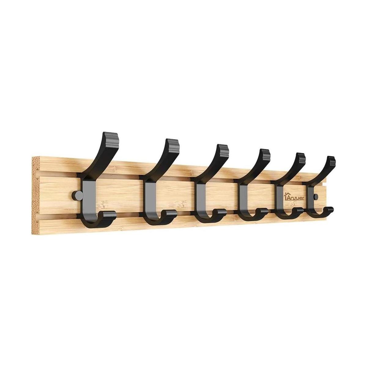 Anjuer Coat Hanger Clothes Rack 6 Active Hooks Heavy Duty