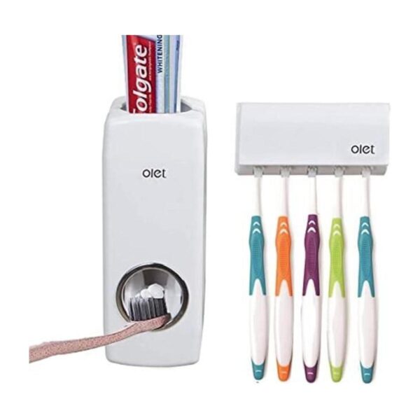 Juego de dispensador de pasta de dientes y soporte para