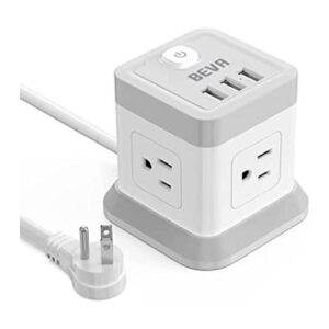 BEVA Regleta de alimentación con 4 tomas 3 puertos USB_1