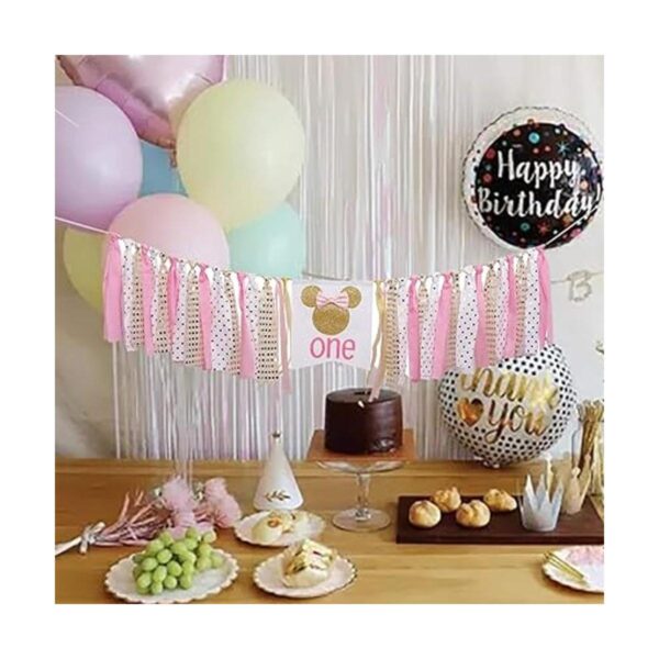 Decoración de fiesta temática de Minnie Mouse rosa y_2
