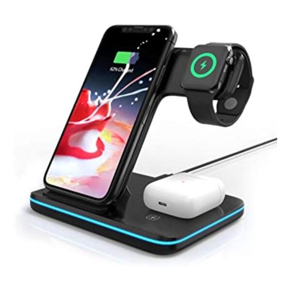Omni Dock QI estación de carga inalámbrica negro soporte_1