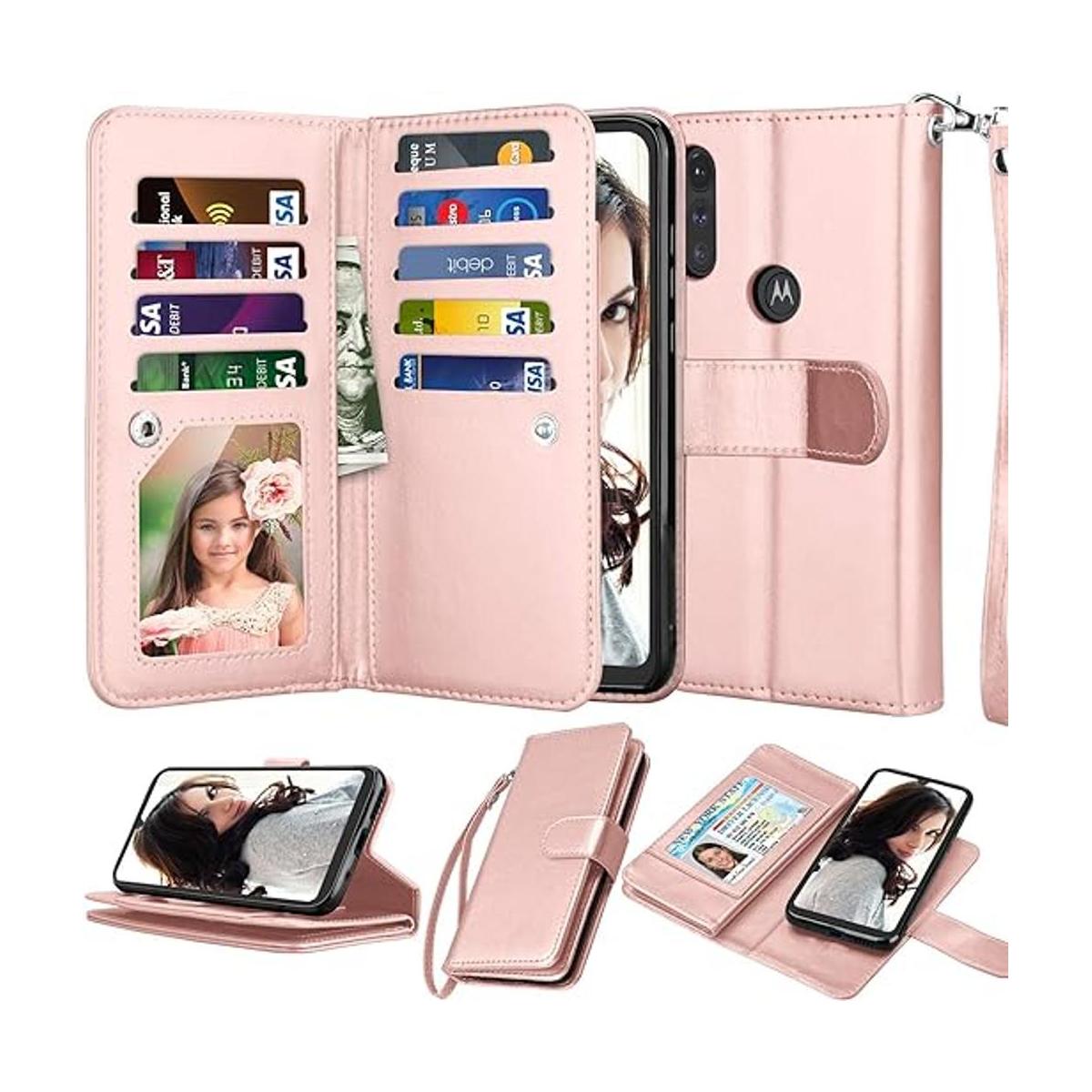 Njjex Funda tipo cartera para Moto E 2020 para Motorola E