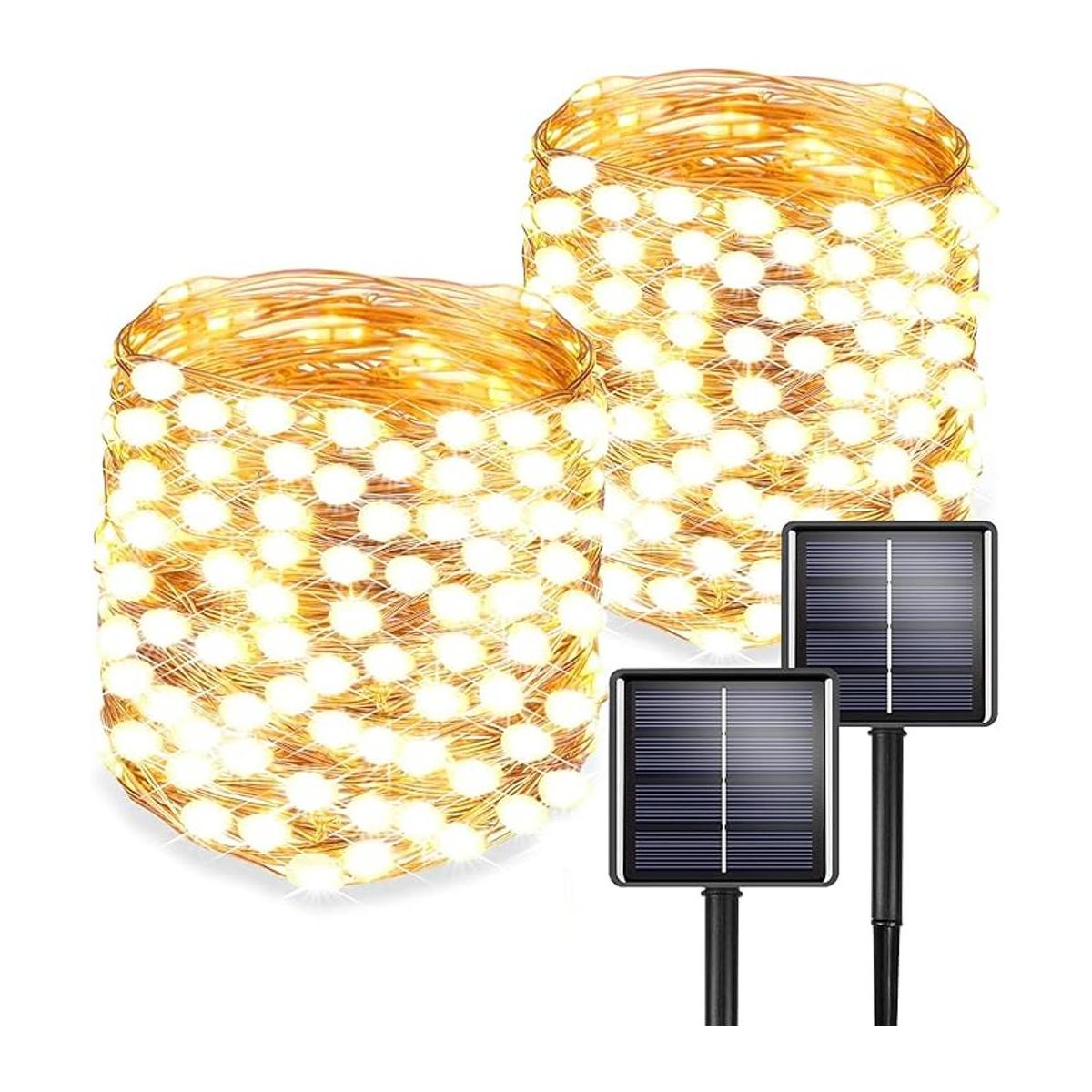 Paquete de 2 200 luces LED solares para exteriores
