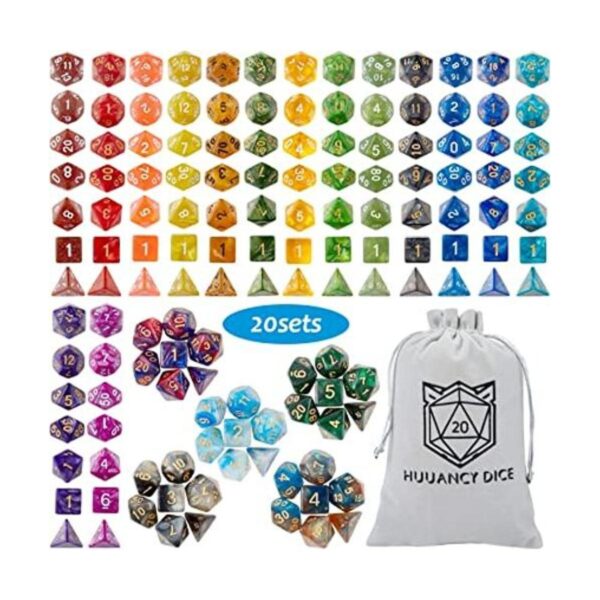 DND Juego de dados 140 piezas dados poliédricos Huuancy_1