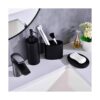 Juego de accesorios de baño de resina en negro juego de_2
