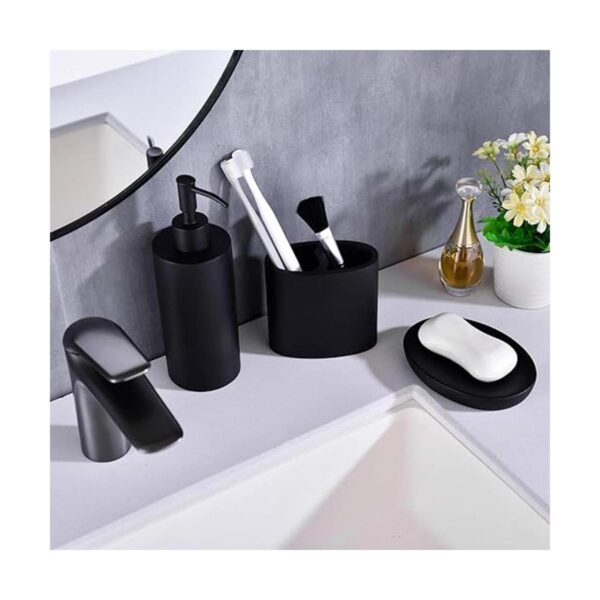 Juego de accesorios de baño de resina en negro juego de_2