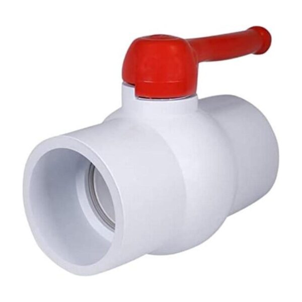 Midline Valve Válvula de bola de PVC con mango en T rojo_1