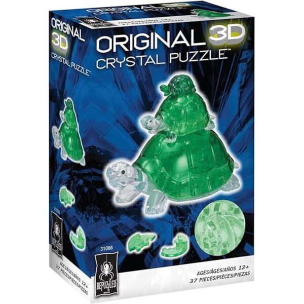 Bepuzzled Rompecabezas de cristal 3D tortugas 37 piezas_3