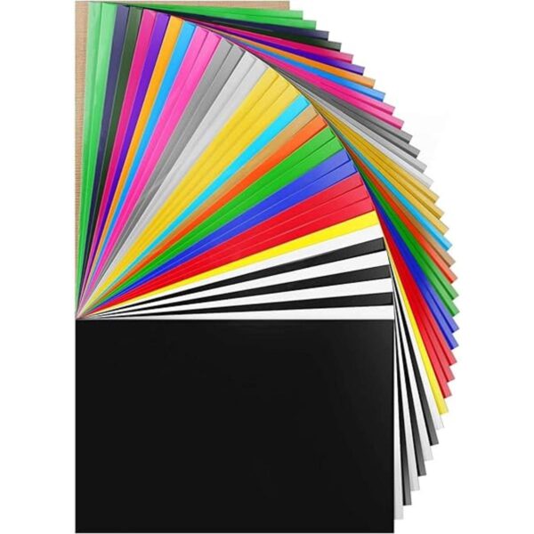 Paquete de 37 láminas de vinilo HTV termotransferible de