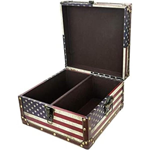 DreamsEden Baúl decorativo de madera con bandera_1