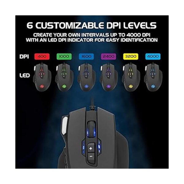 ENHANCE Theorem 2 MMO Gaming Mouse con 13 botones_3