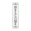 Letrero de bienvenida de metal vertical grande para puerta_1